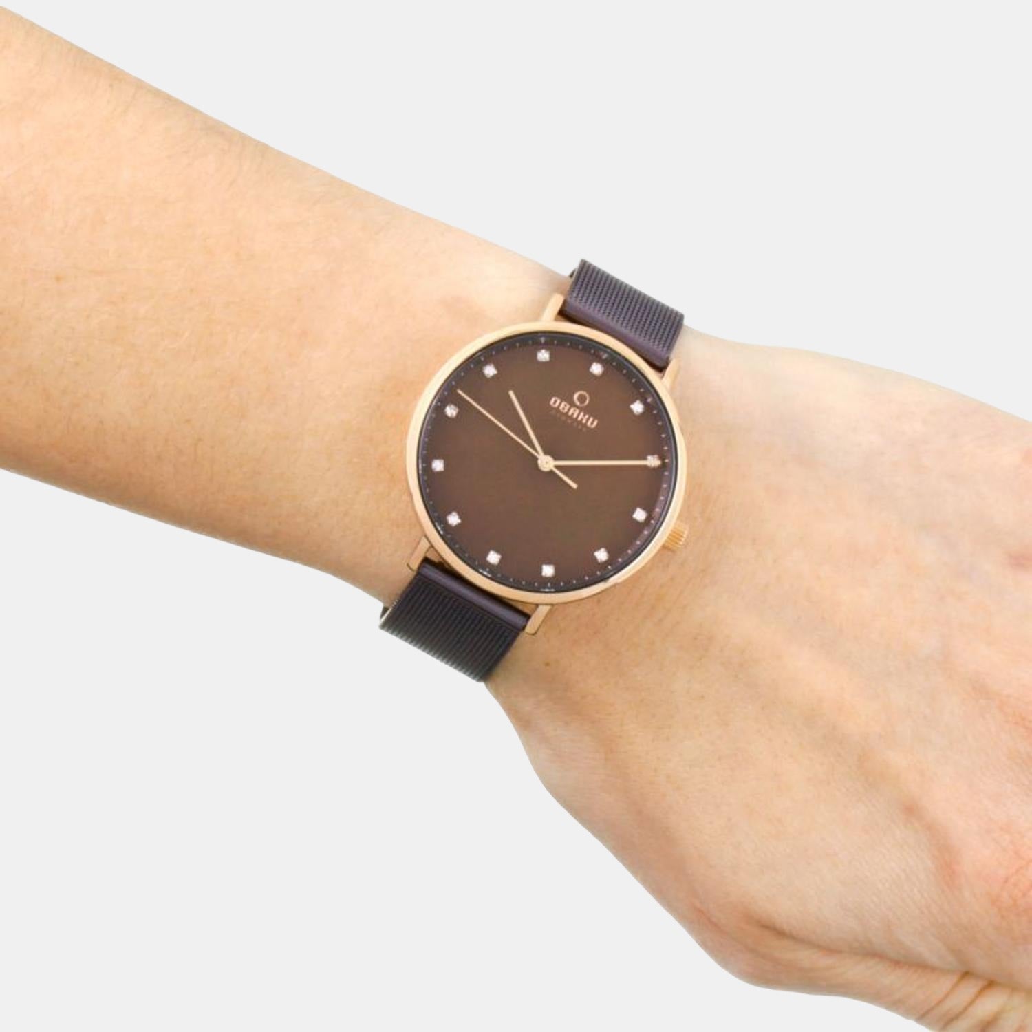 Obaku Stainless Steel Brown watch