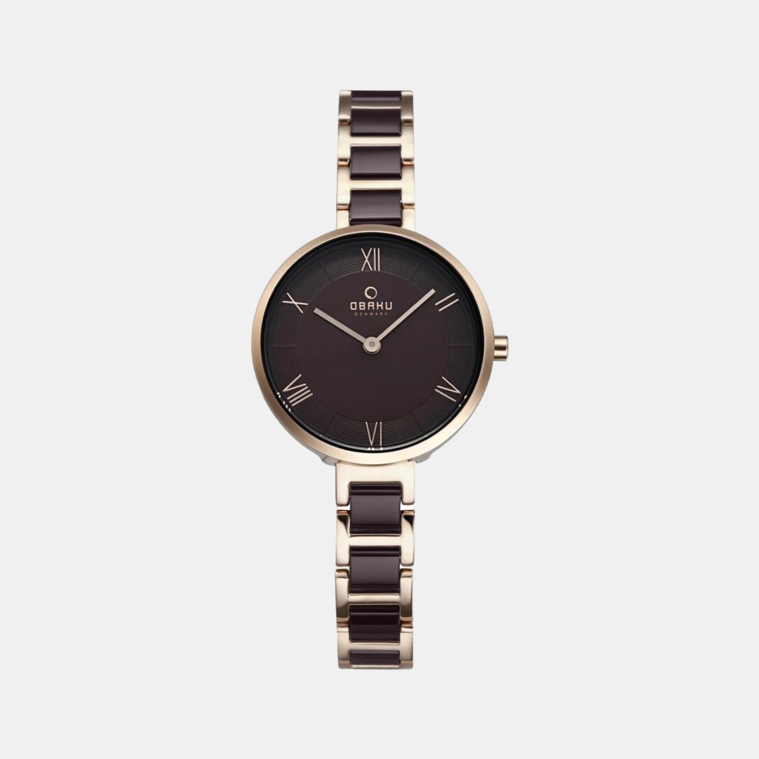 Obaku Round Brown Analog watch