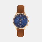 Obaku Round Blue Chronograph watch