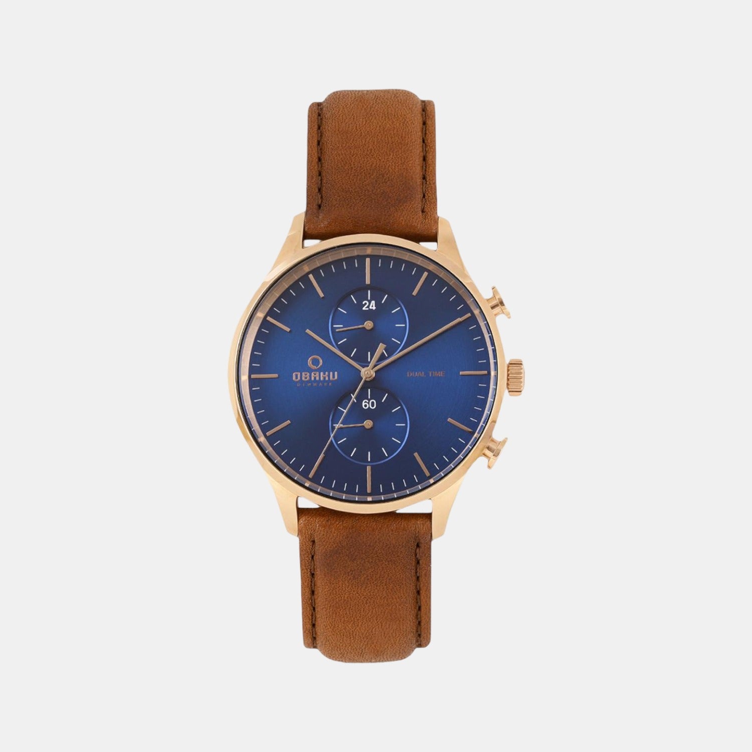 Obaku Round Blue Chronograph watch