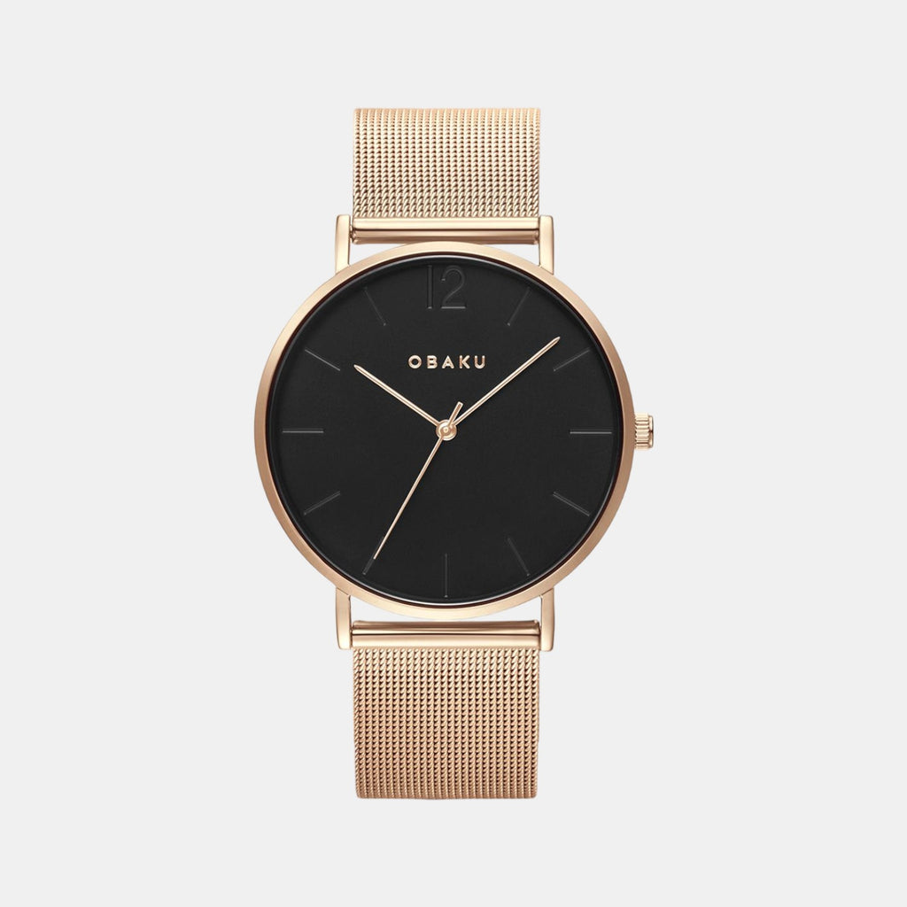 Obaku Round Black Analog watch