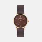 Obaku Round Brown Analog watch