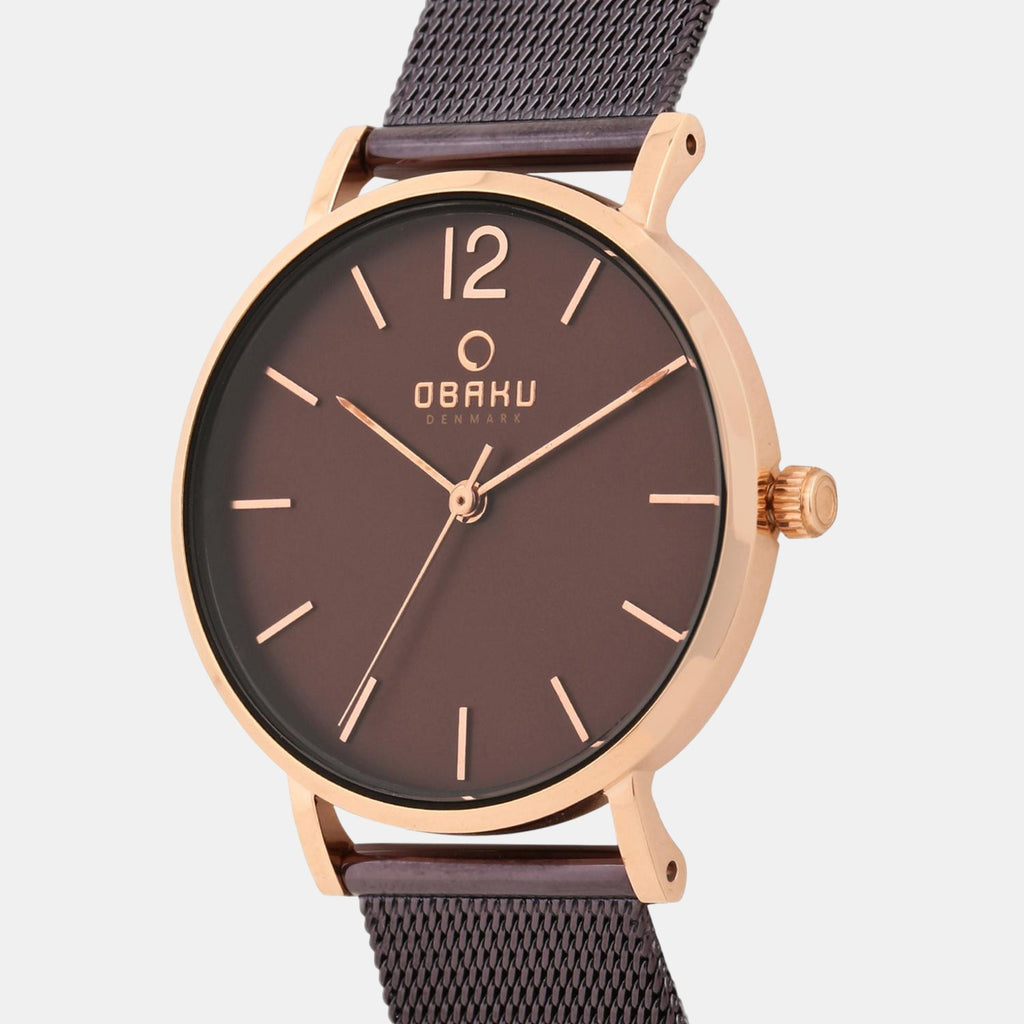 Obaku Women Round Brown watch