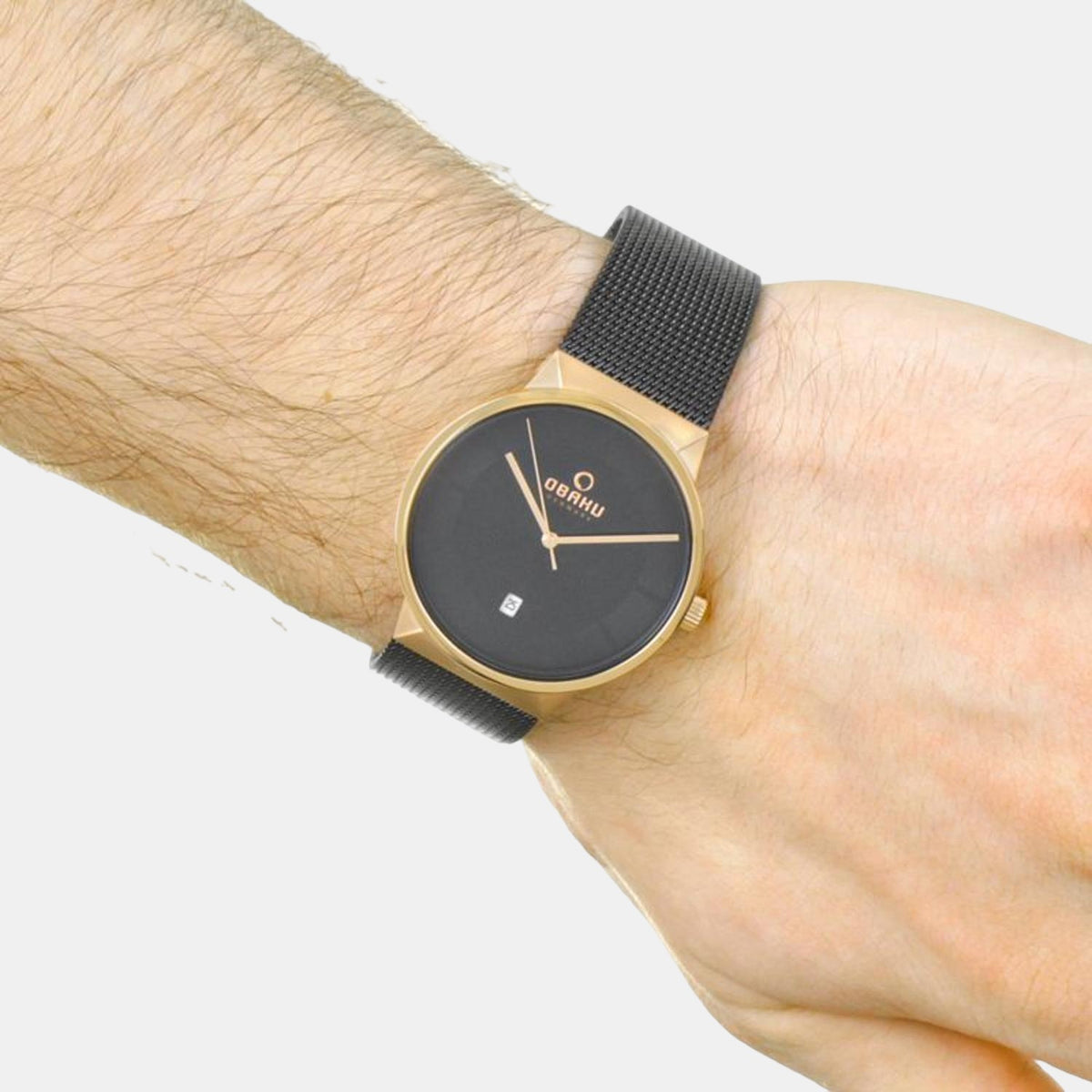 Obaku Men Round Black watch