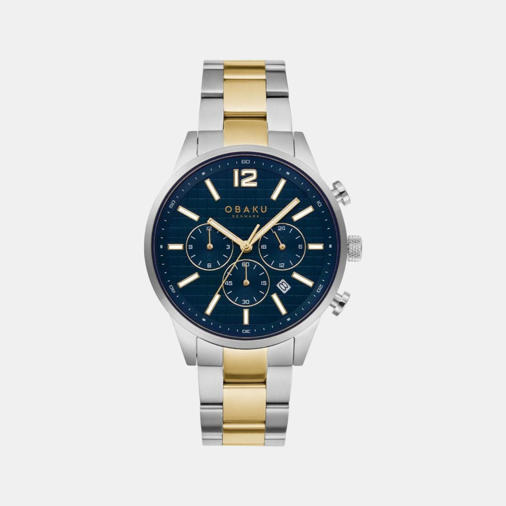 Obaku Round Blue Chronograph watch
