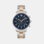 Obaku Round Blue Chronograph watch