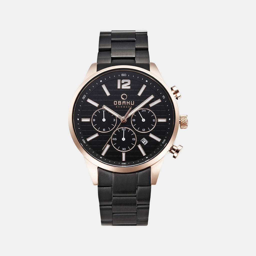 Obaku Round Black Analog watch