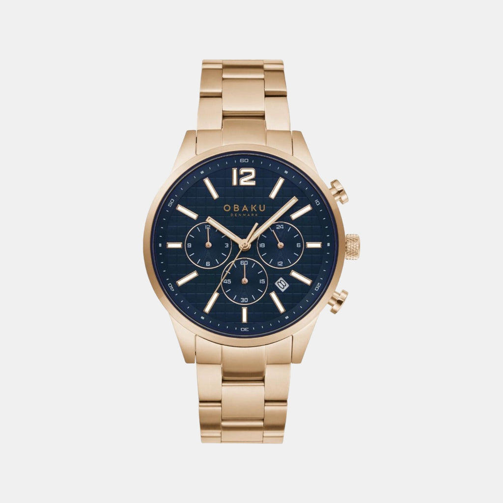 Obaku Round Blue Chronograph watch
