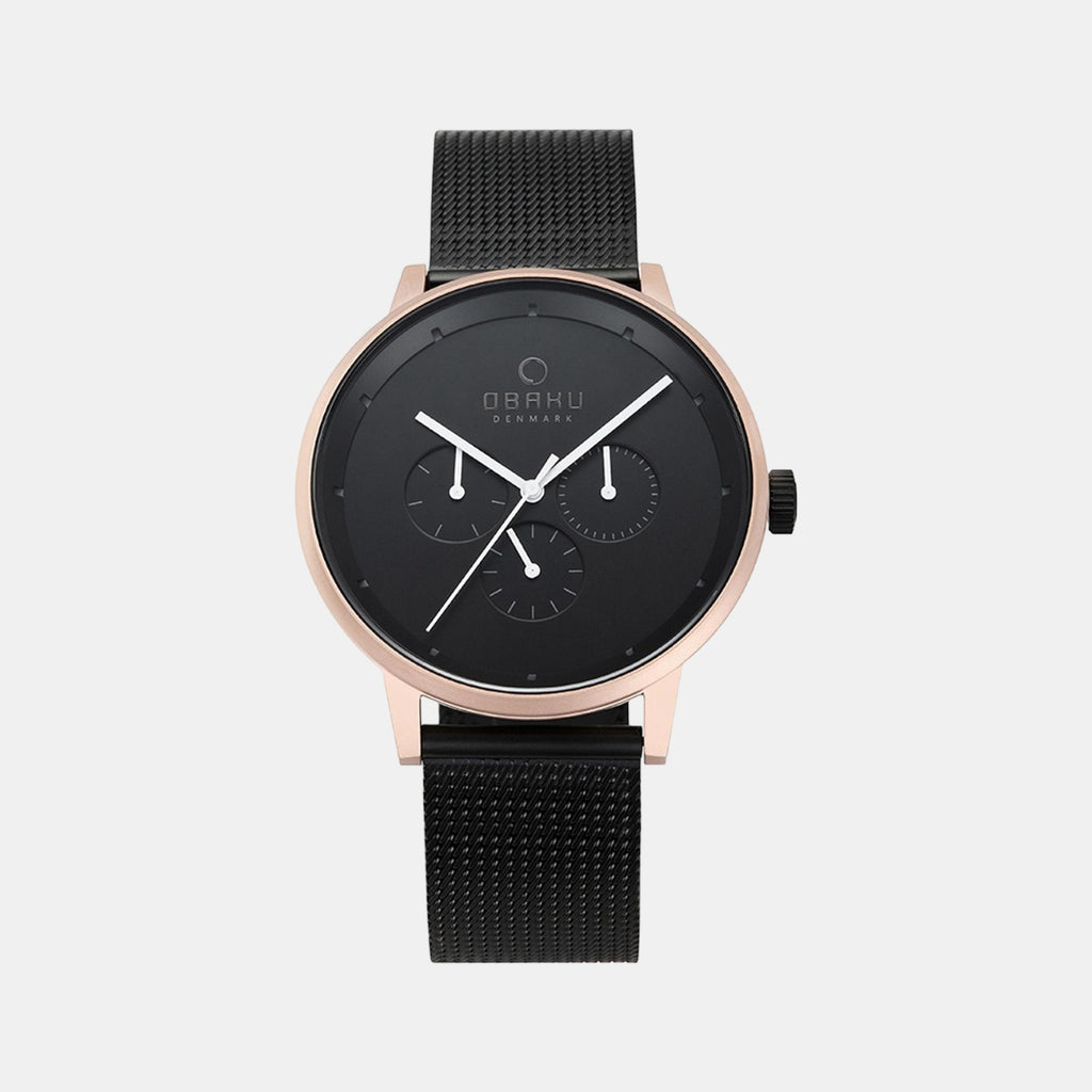 Obaku Round Black Analog watch