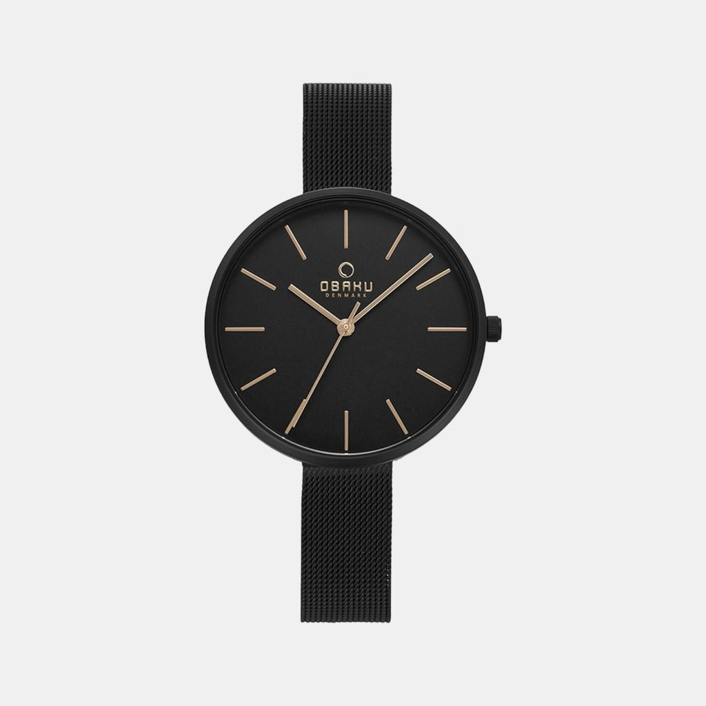 Obaku Round Black Analog watch