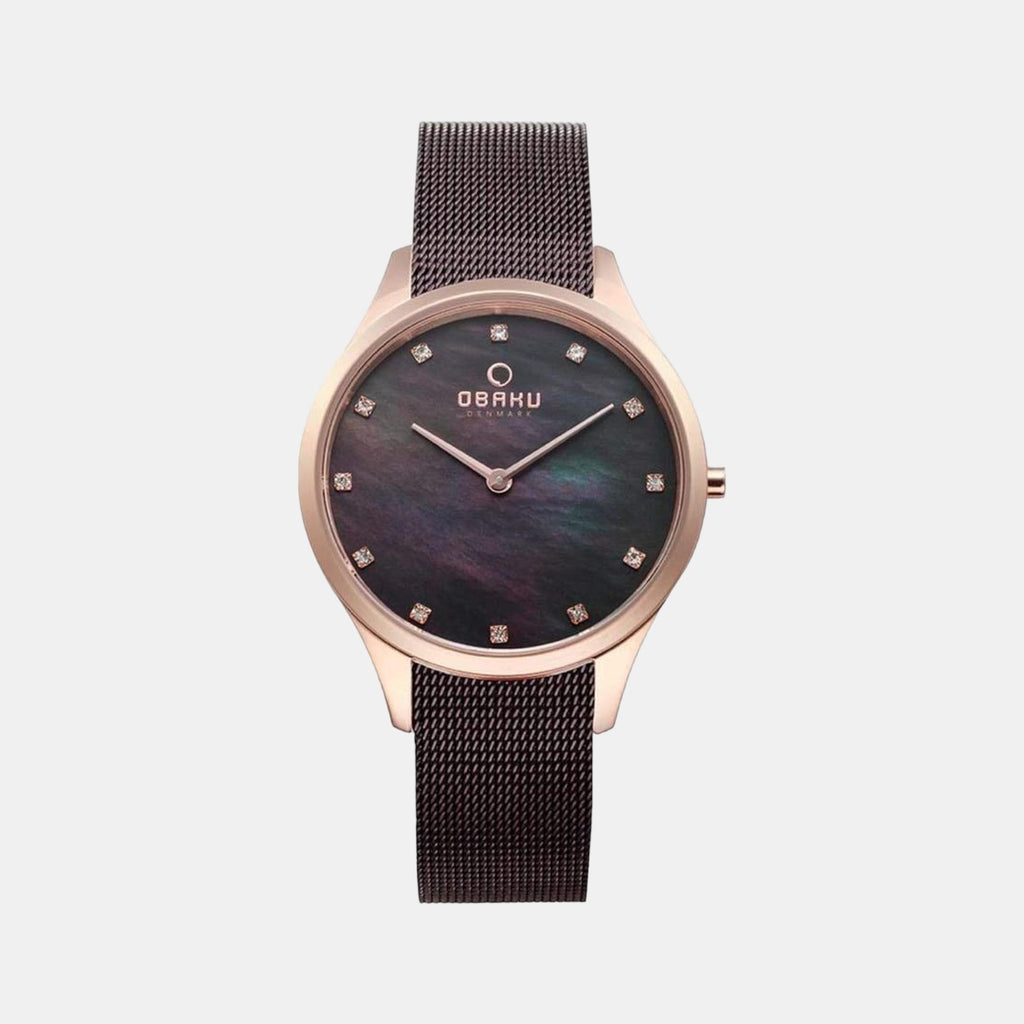 Obaku Round Brown Analog watch