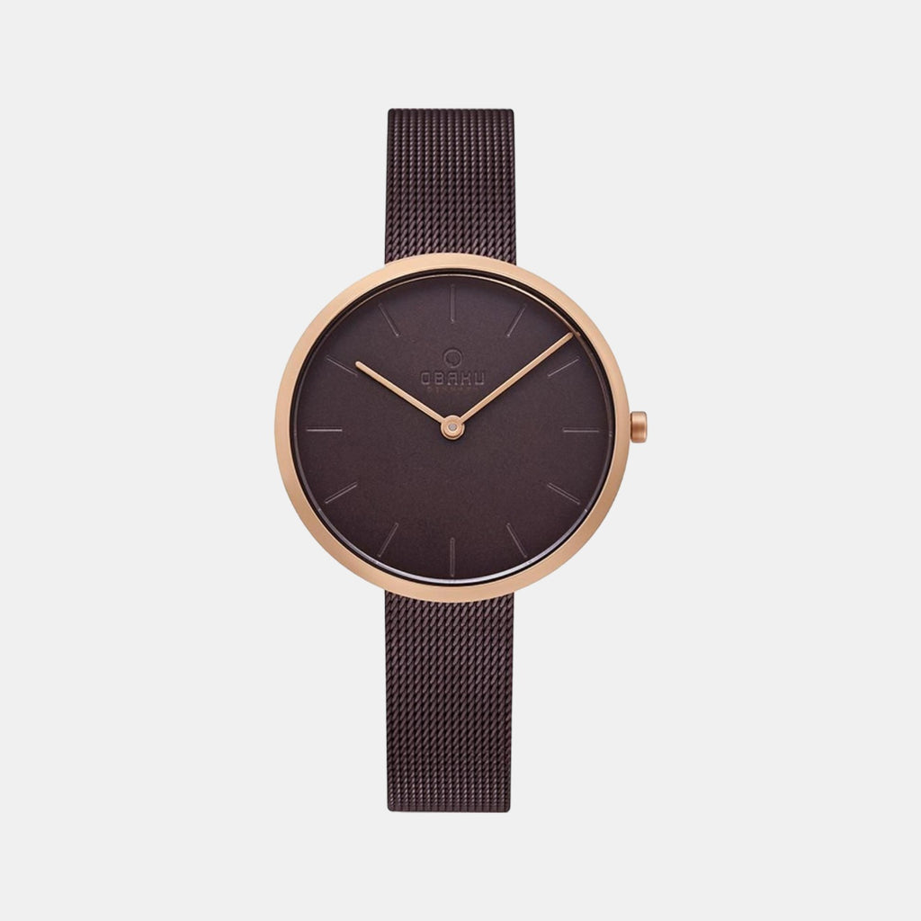 Obaku Round Brown Analog watch