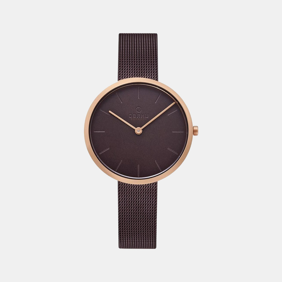 Obaku Round Brown Analog watch