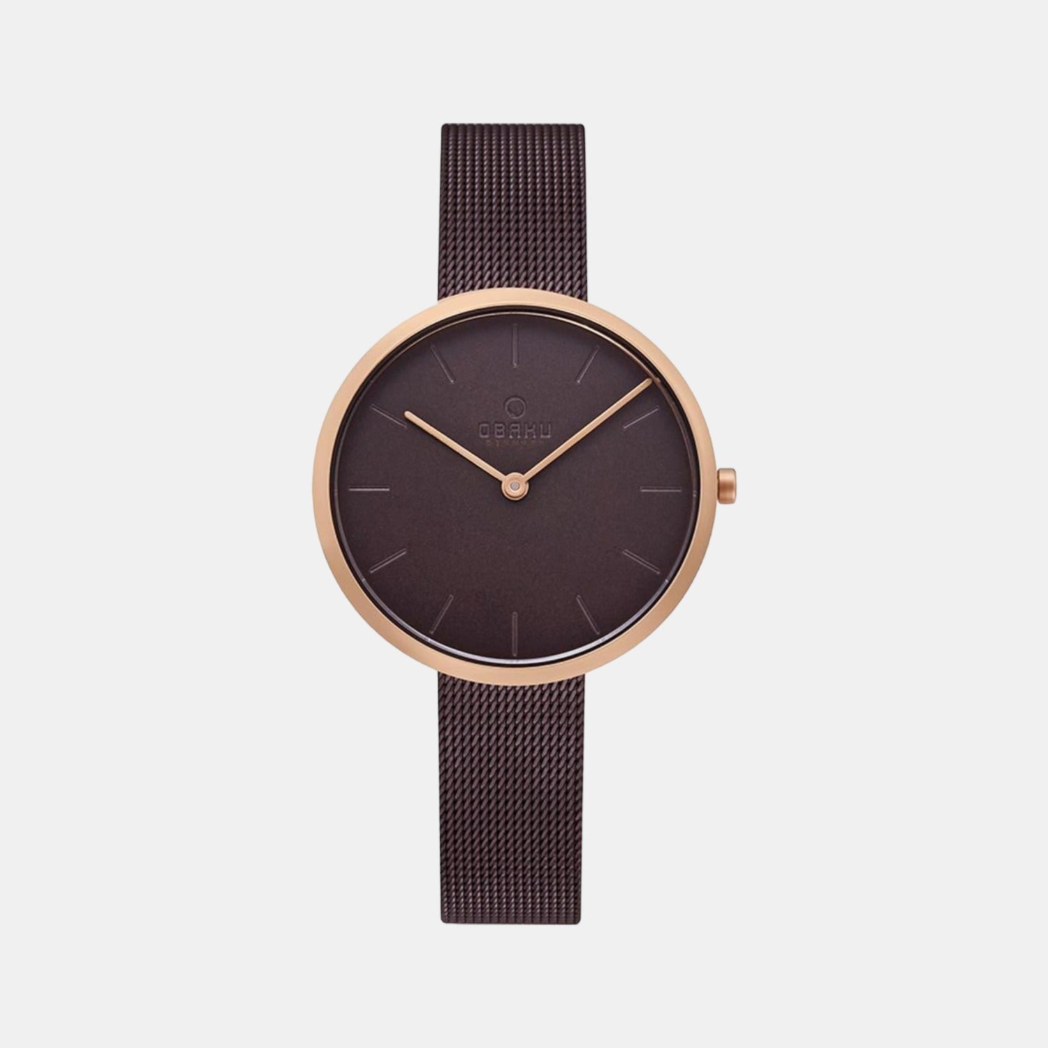 Obaku Round Brown Analog watch