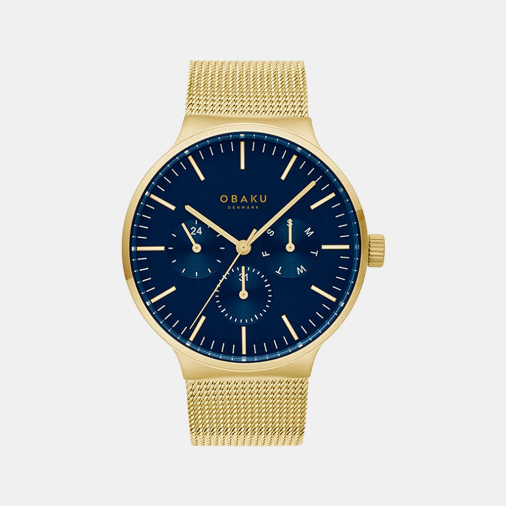 Obaku Round Blue Chronograph watch