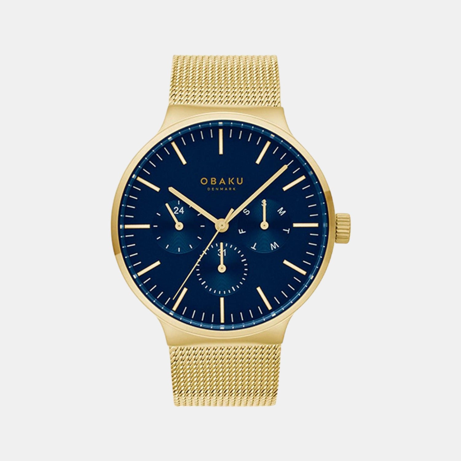 Obaku Round Blue Chronograph watch