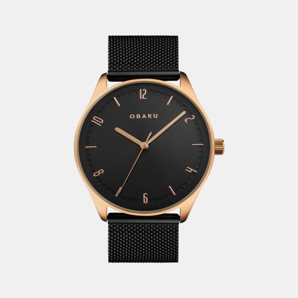 Obaku Round Black Analog watch