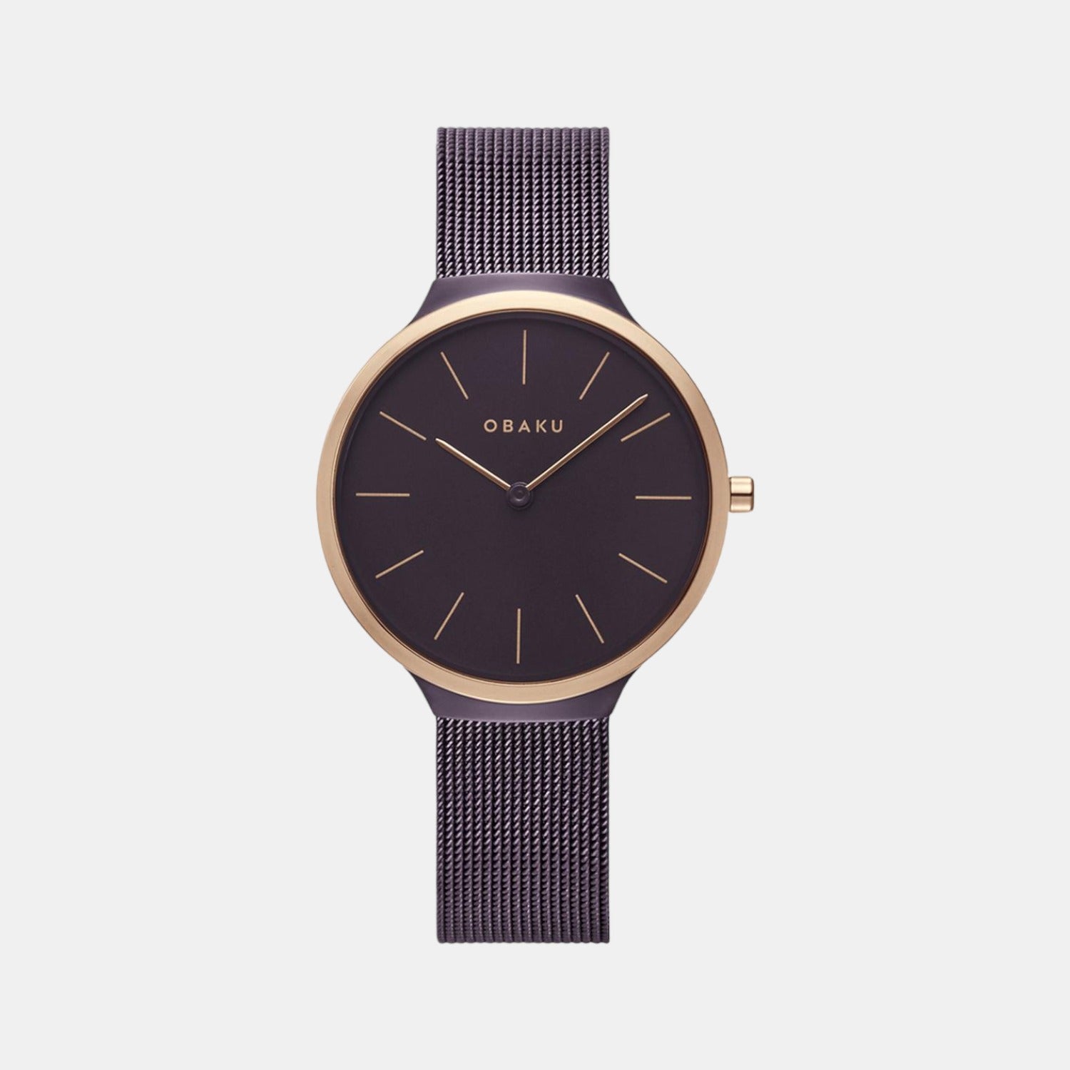 Obaku Round Brown Analog watch