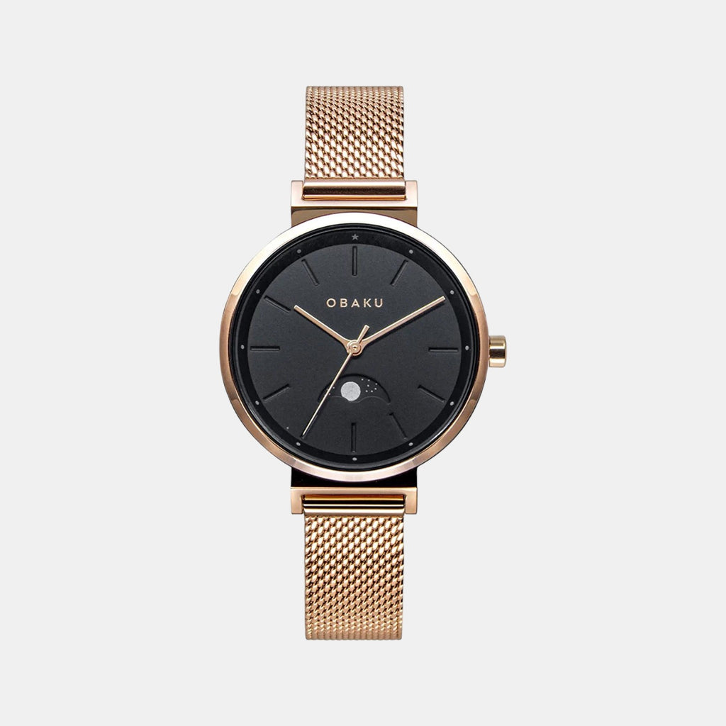 Obaku Round Black Analog watch