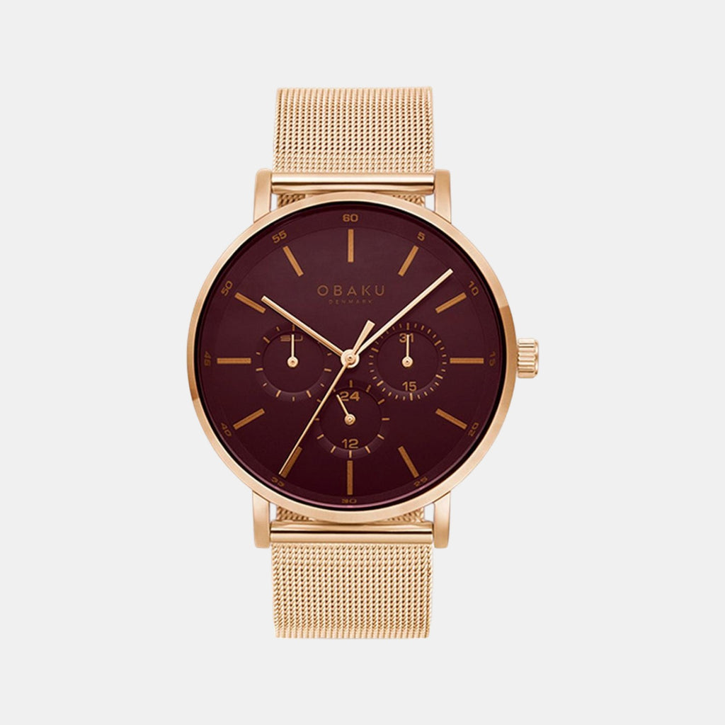 Obaku Round Brown Analog watch
