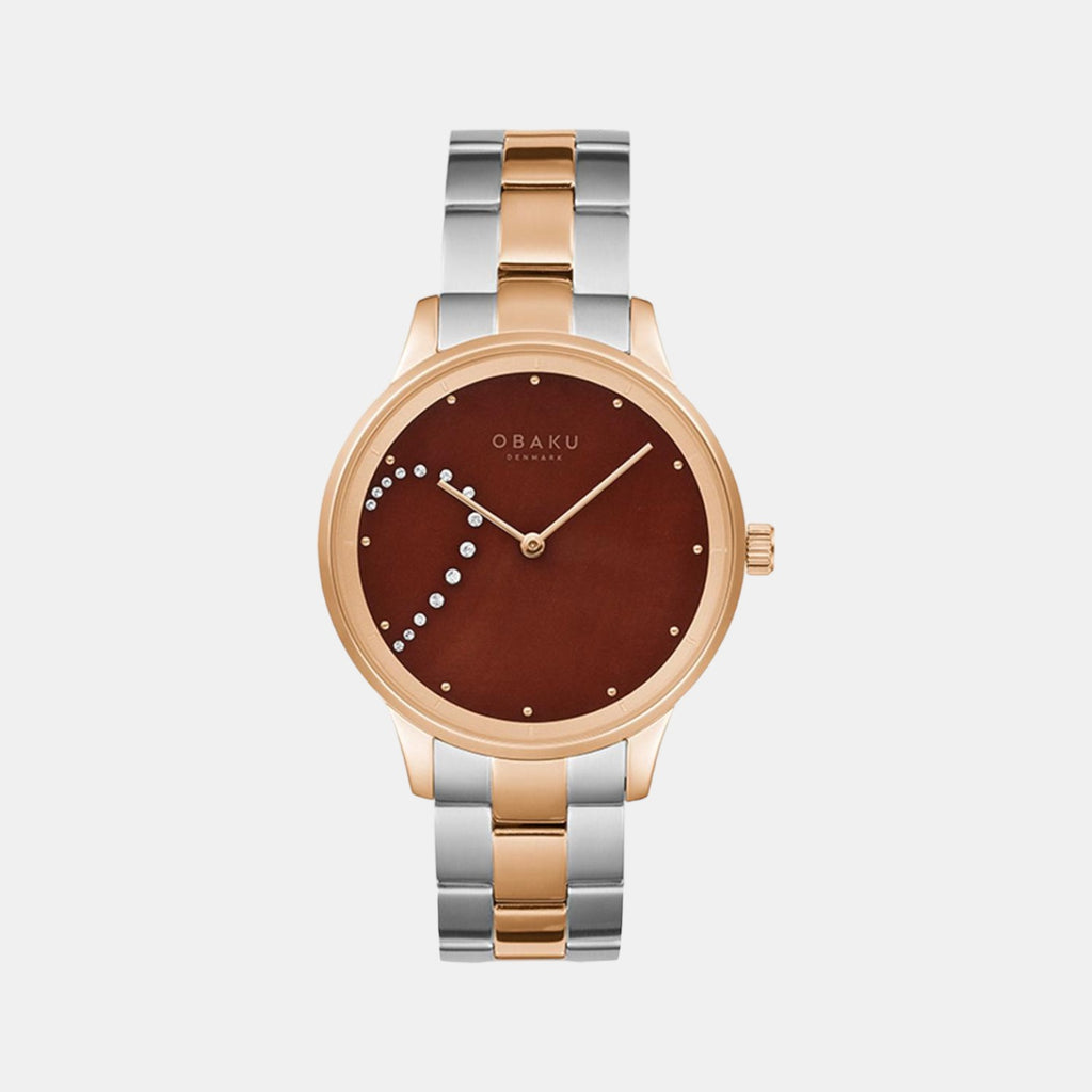 Obaku Round Brown Analog watch