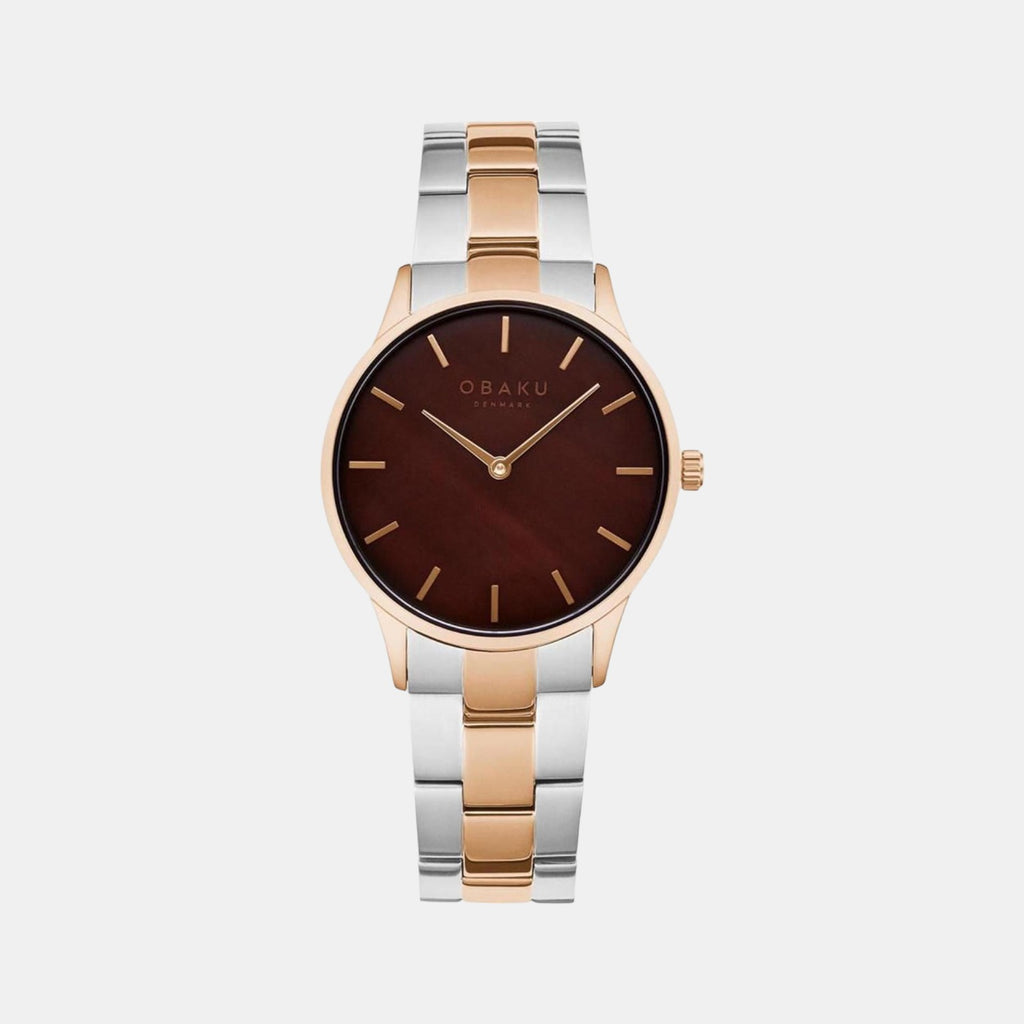 Obaku Round Brown Analog watch