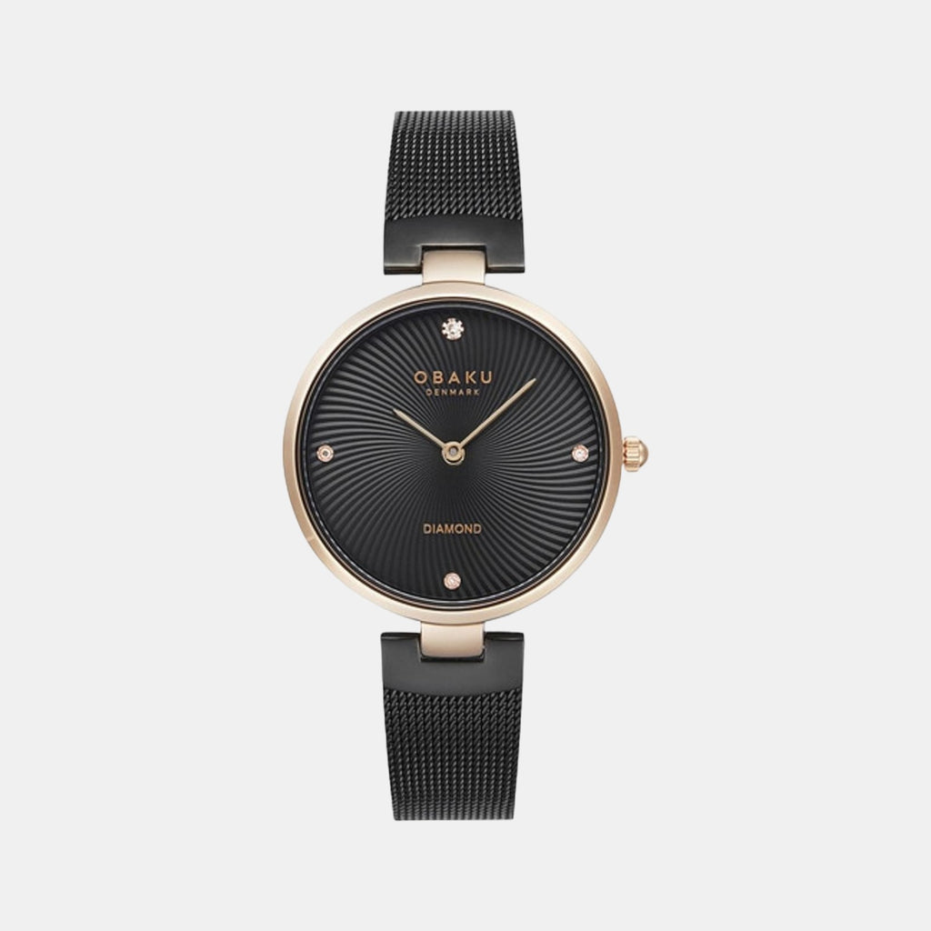 Obaku Round Black Analog watch