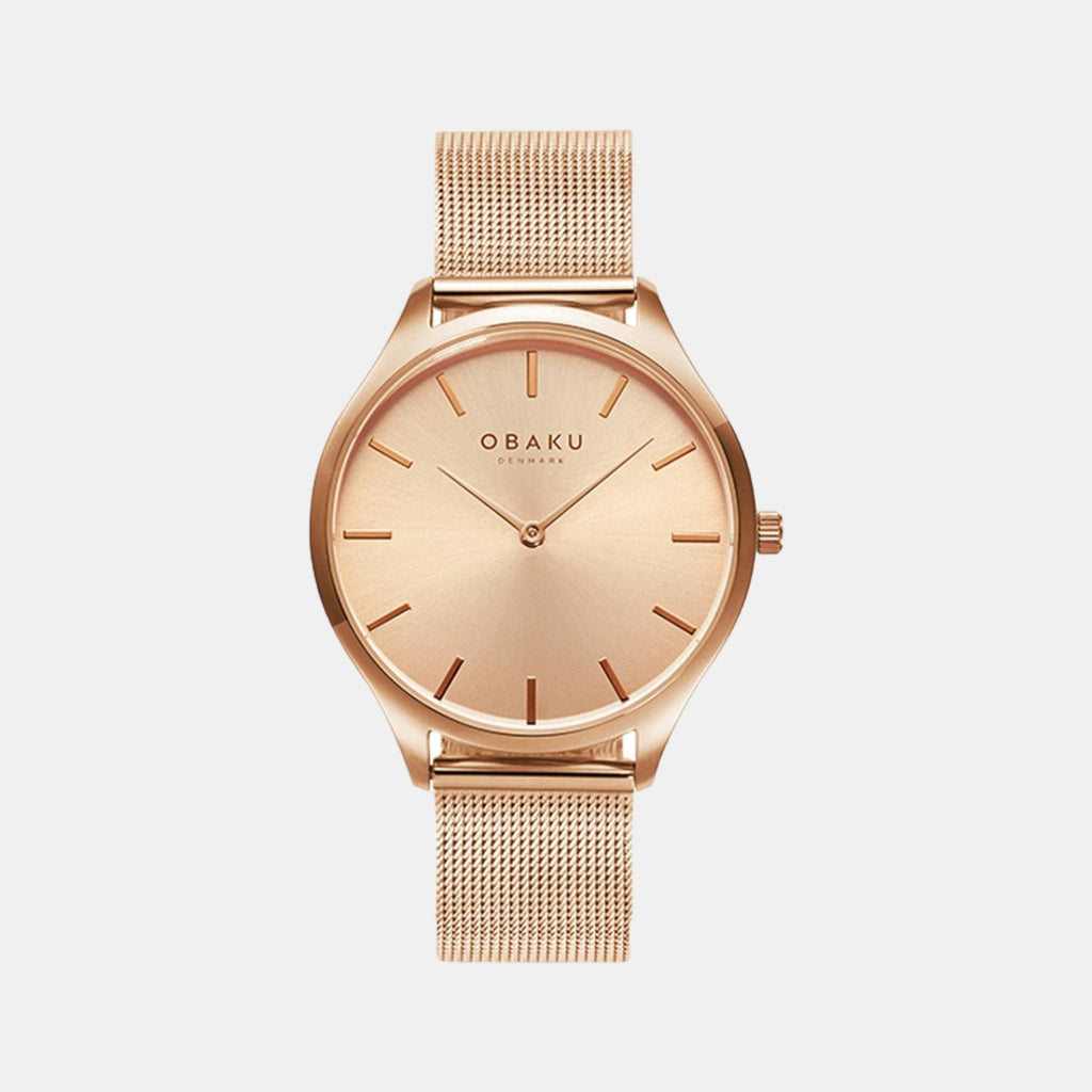 Obaku Round Rose Gold Analog watch