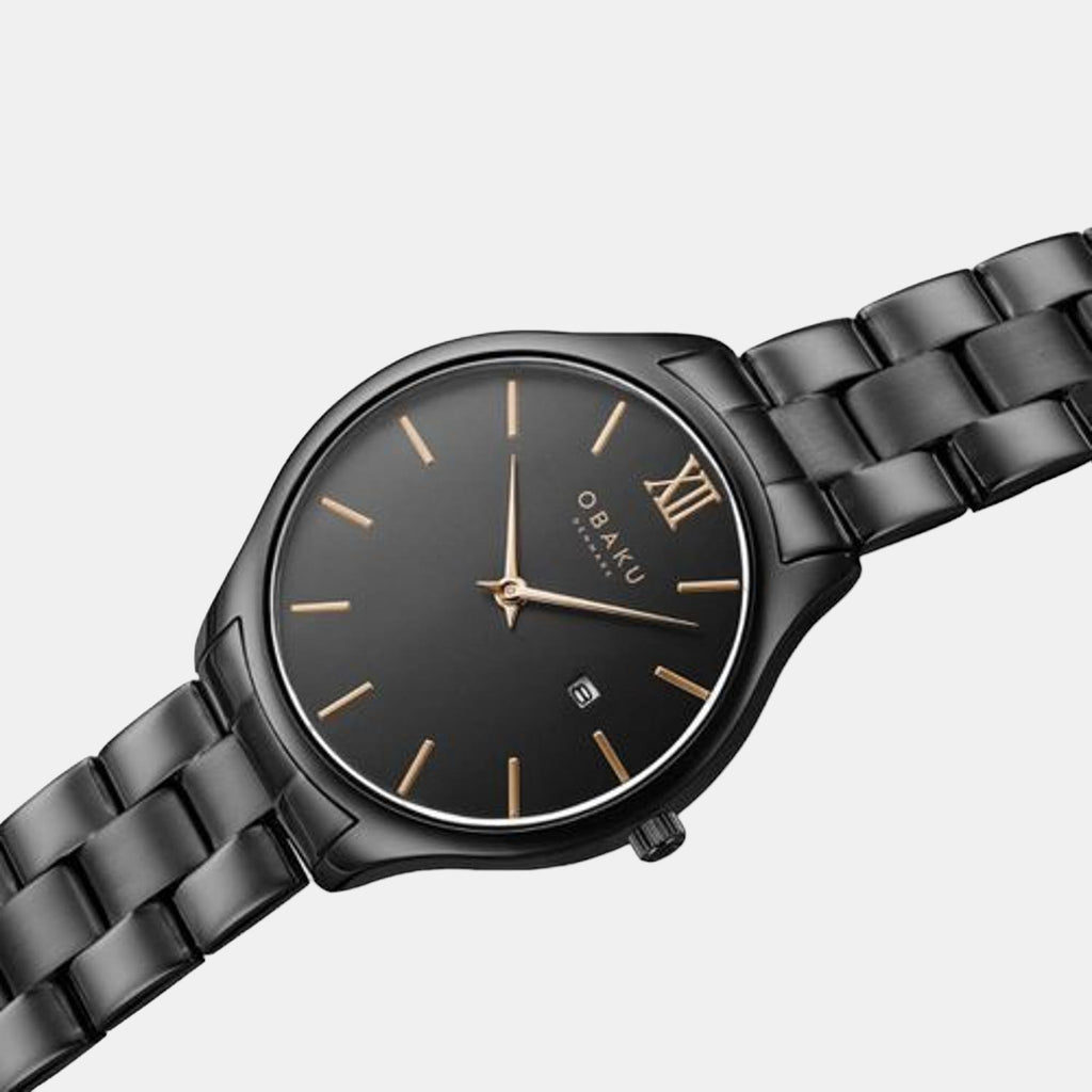 Obaku Men Round Black watch