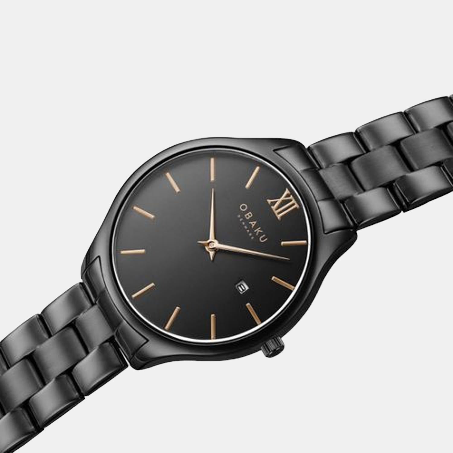 Obaku Men Round Black watch