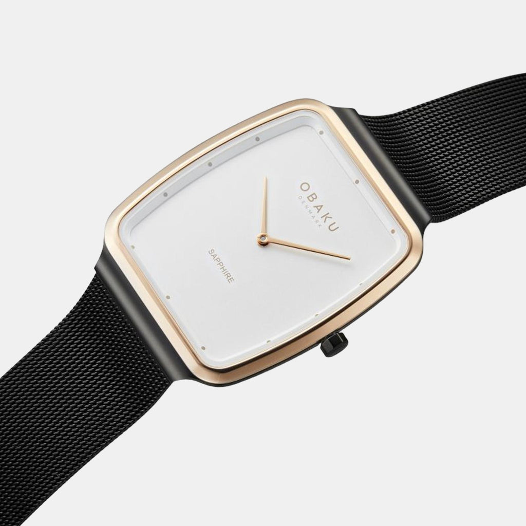 Obaku Men Rectangular Silver watch