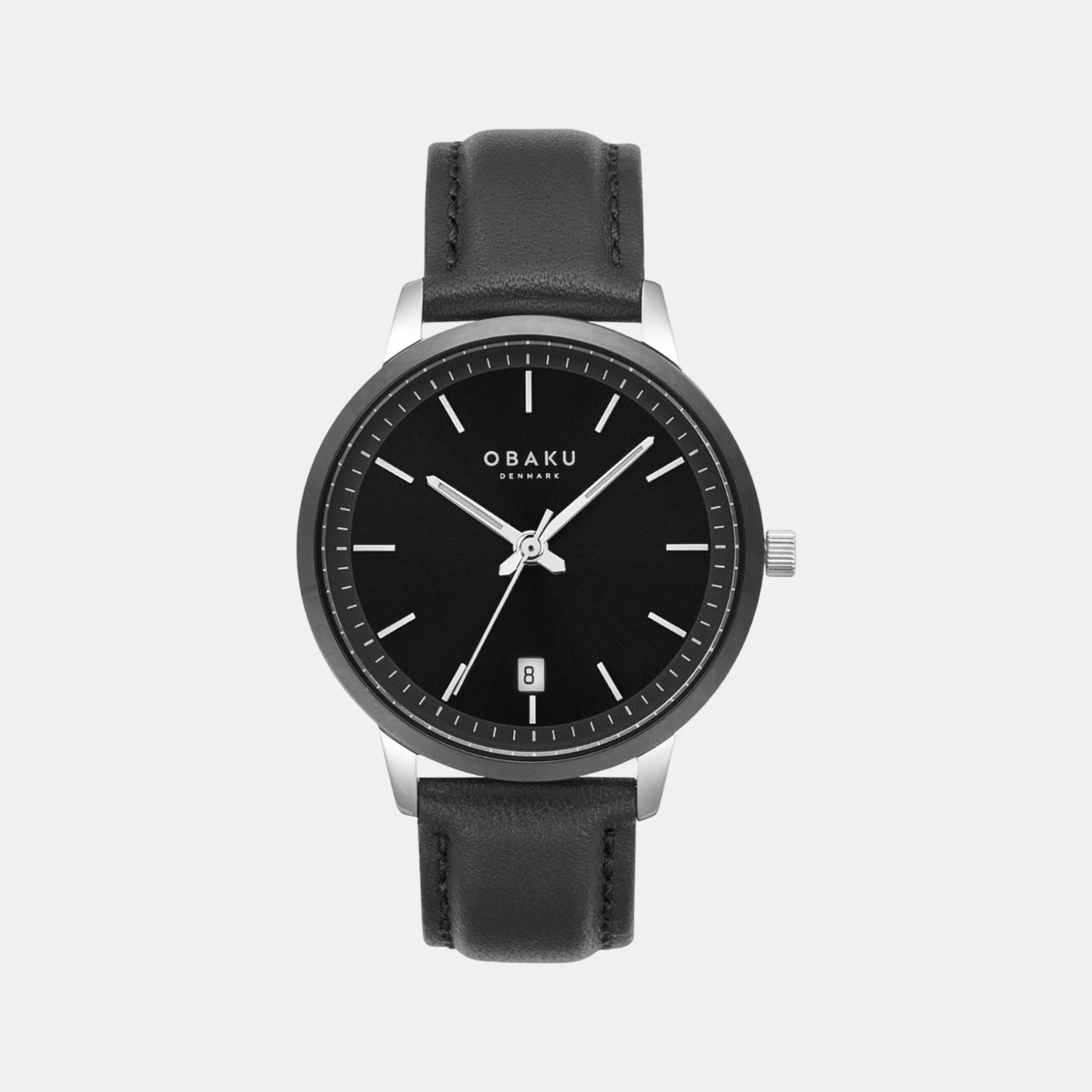 Male Black Analog Leather Watch V270GDABRB