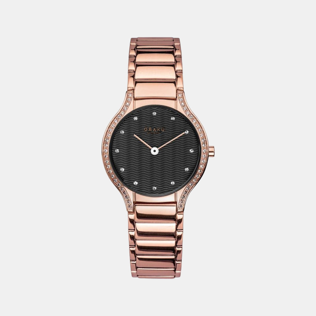 Obaku Round Black Analog watch