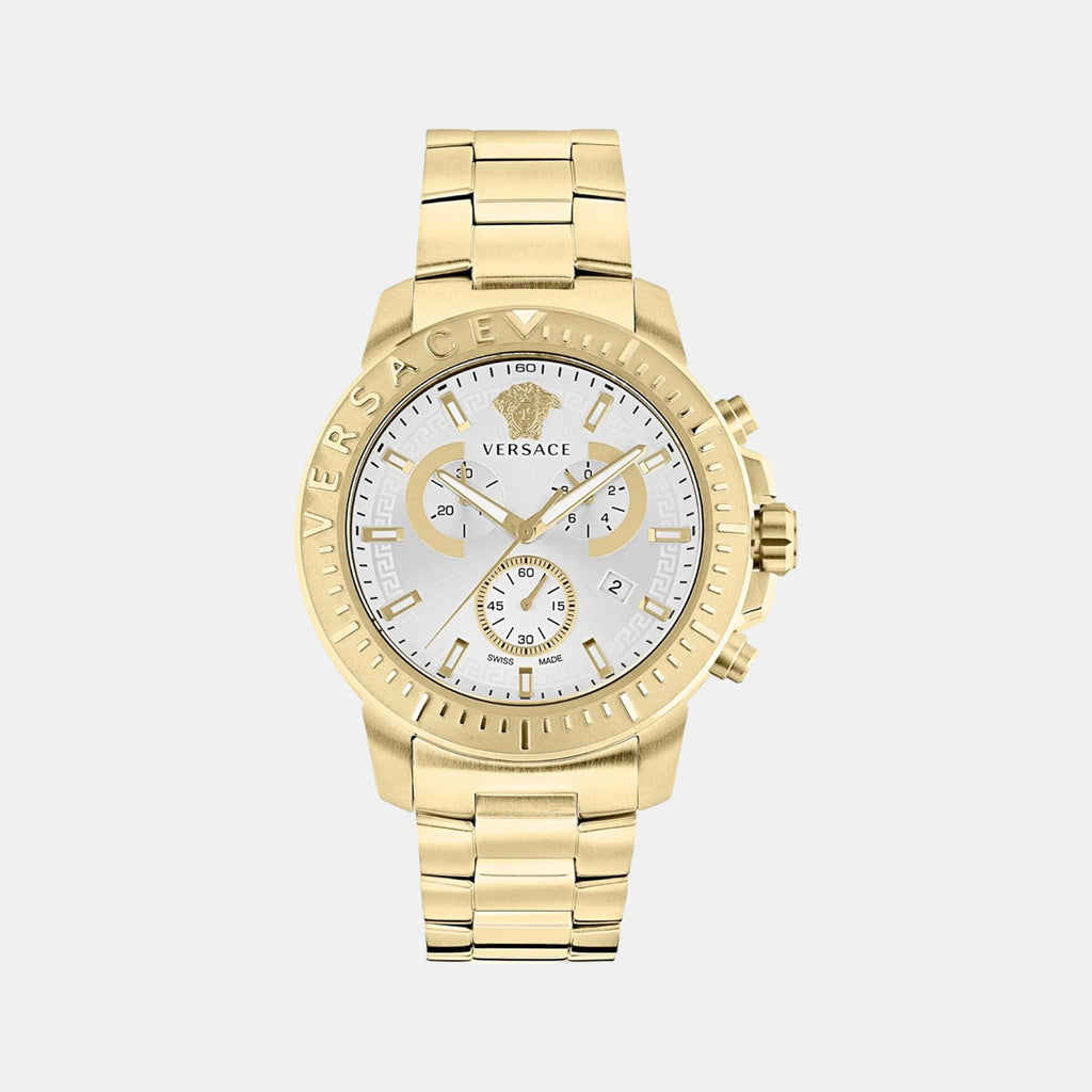 Versace Round Silver Chronograph watch