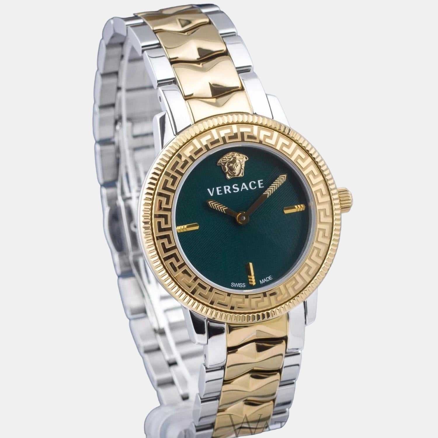 Versace Female Green Analog Stainless Steel Watch Versace Just