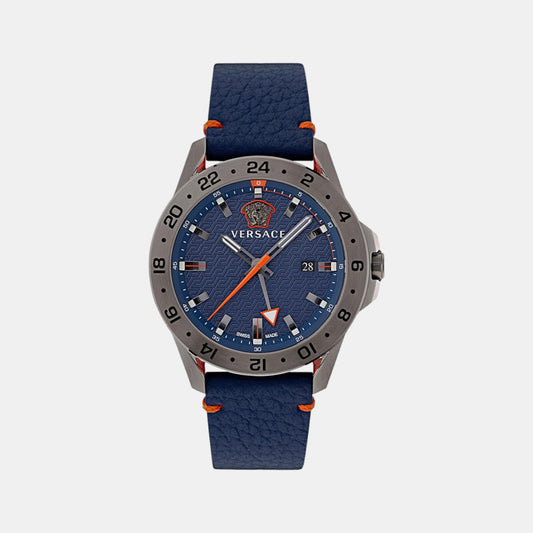 Male Blue Analog Leather Watch VE2W00222