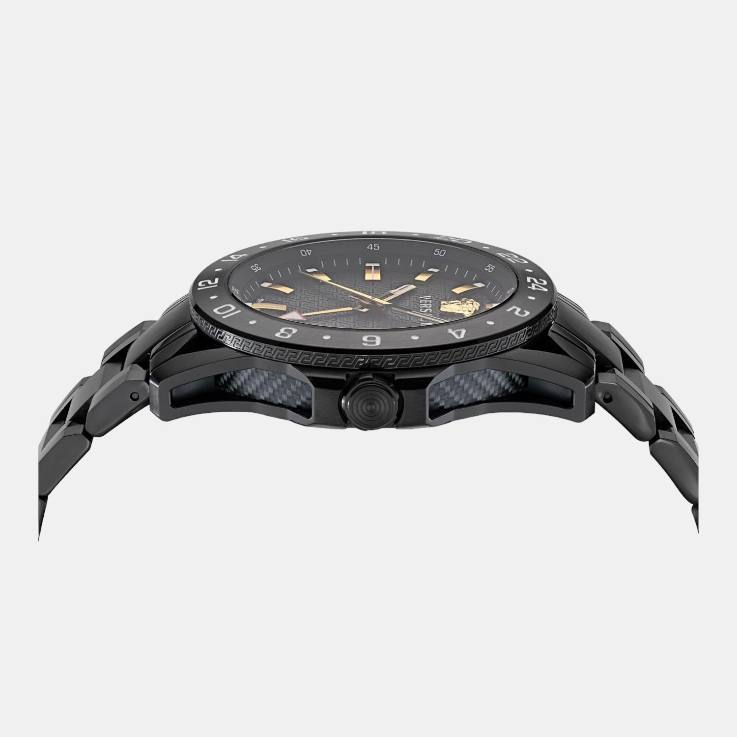 Versace Men Round Black watch