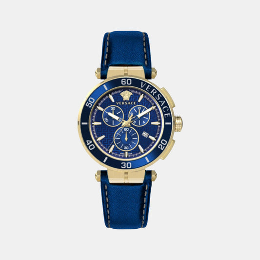 Male Blue Analog Leather Watch VE3L00322