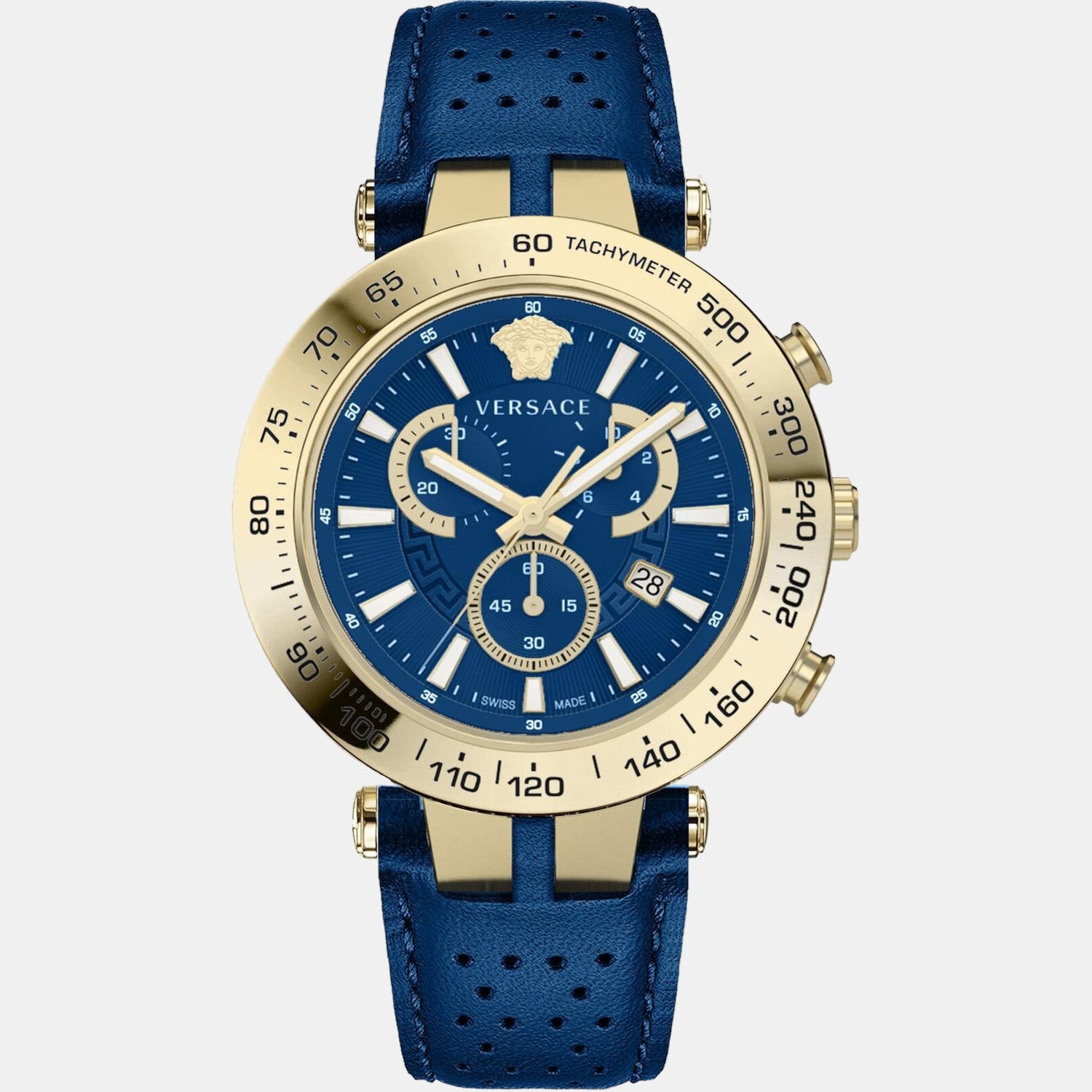 Versace watch 2025 men's leather strap