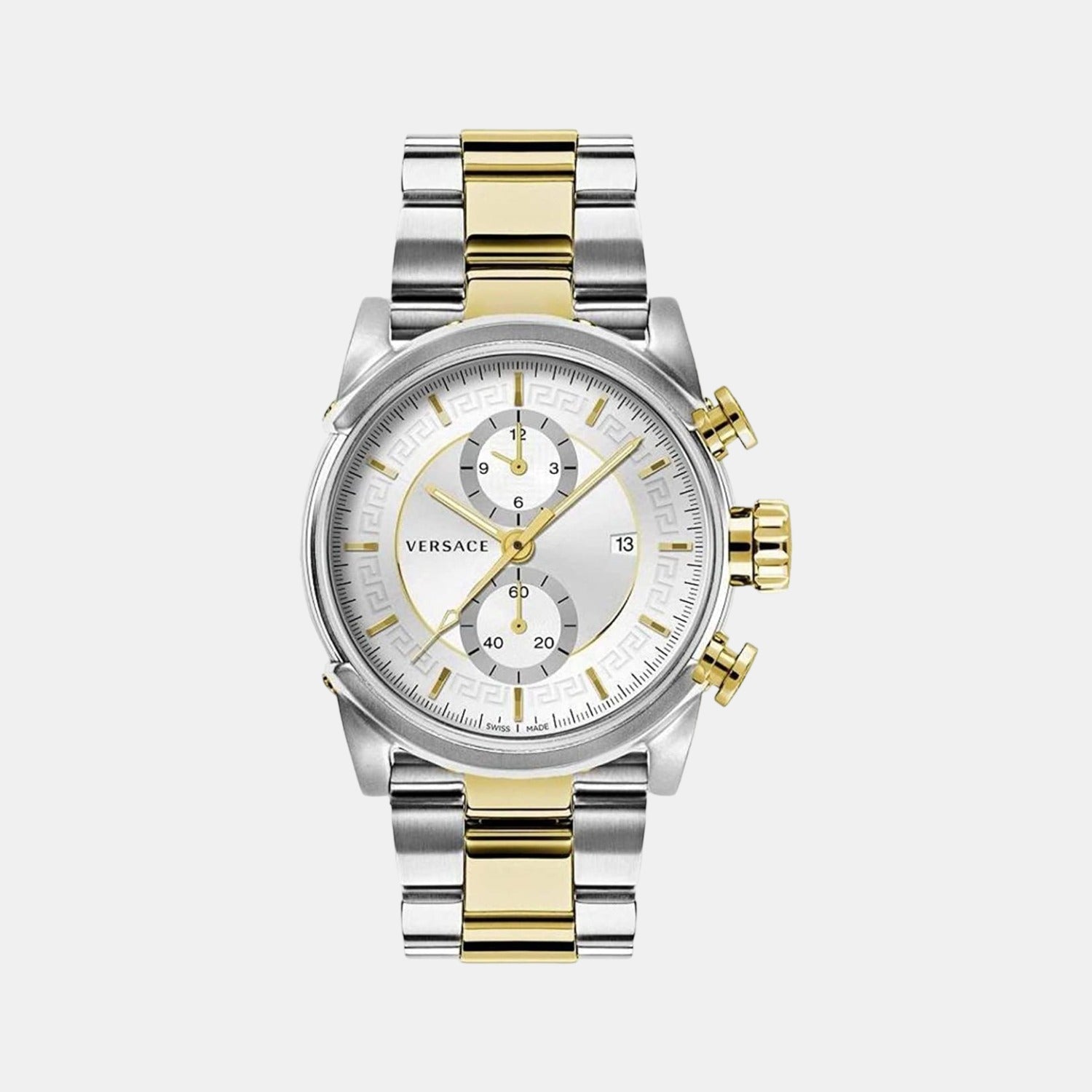 Versace Round Silver Chronograph watch