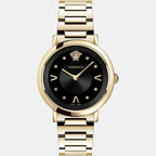 Versace Women Round Black watch