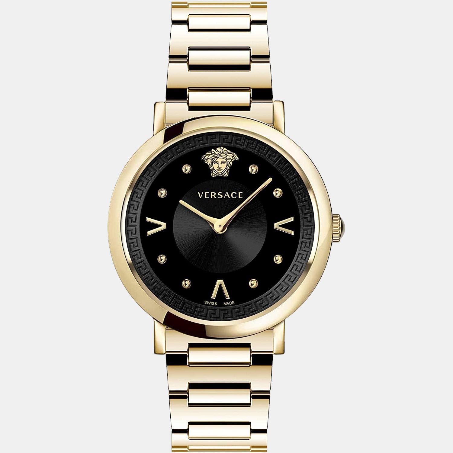 Versace Women Round Black watch