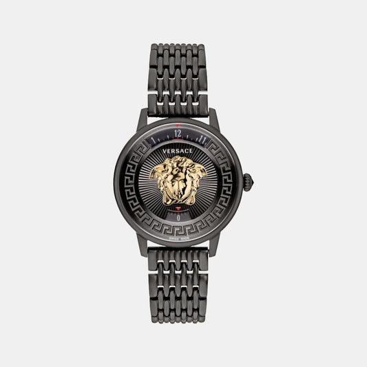 Unisex Black Analog Stainless Steel Watch VEZ200521