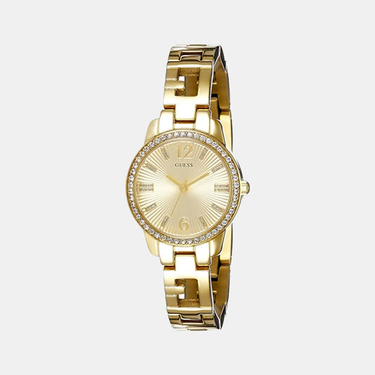 Female Gold Analog Stainless Steel Watch W0568L2