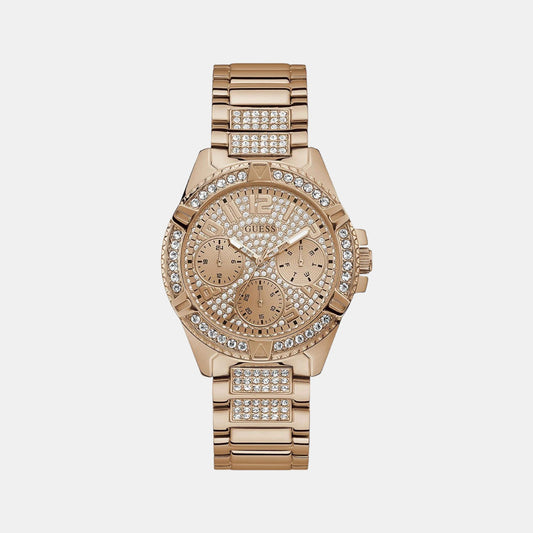 Female Rose Gold Stainless Steel Chronograph Watch W1156L3