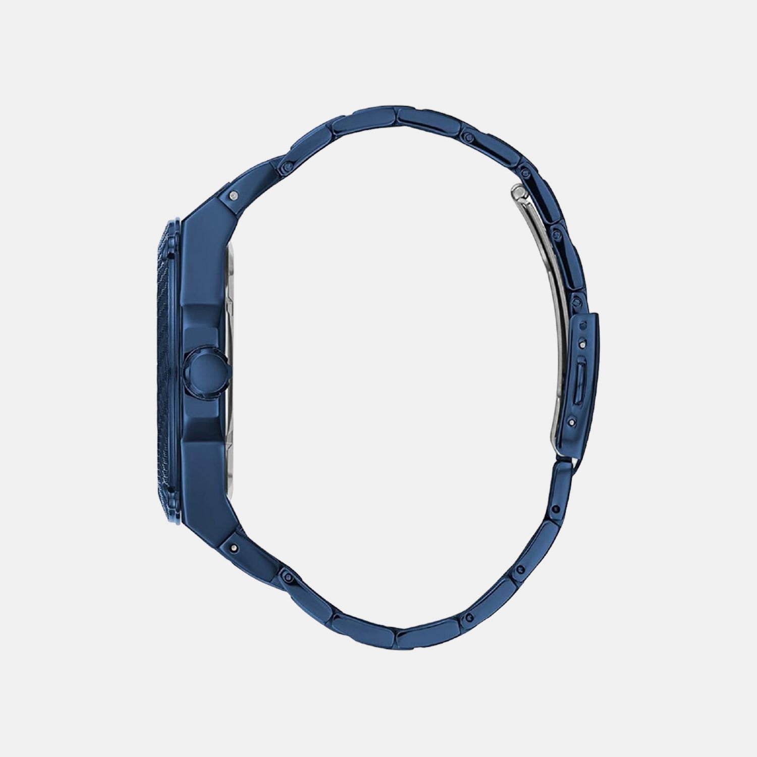 Guess Men Round Blue watch