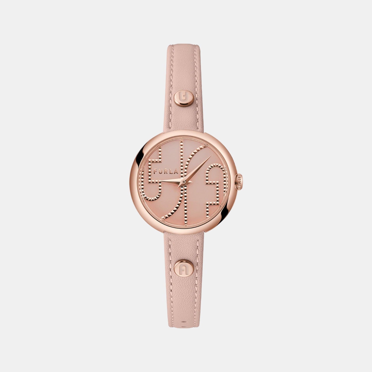 Female Rose Gold Analog Leather Watch WW00005012L3