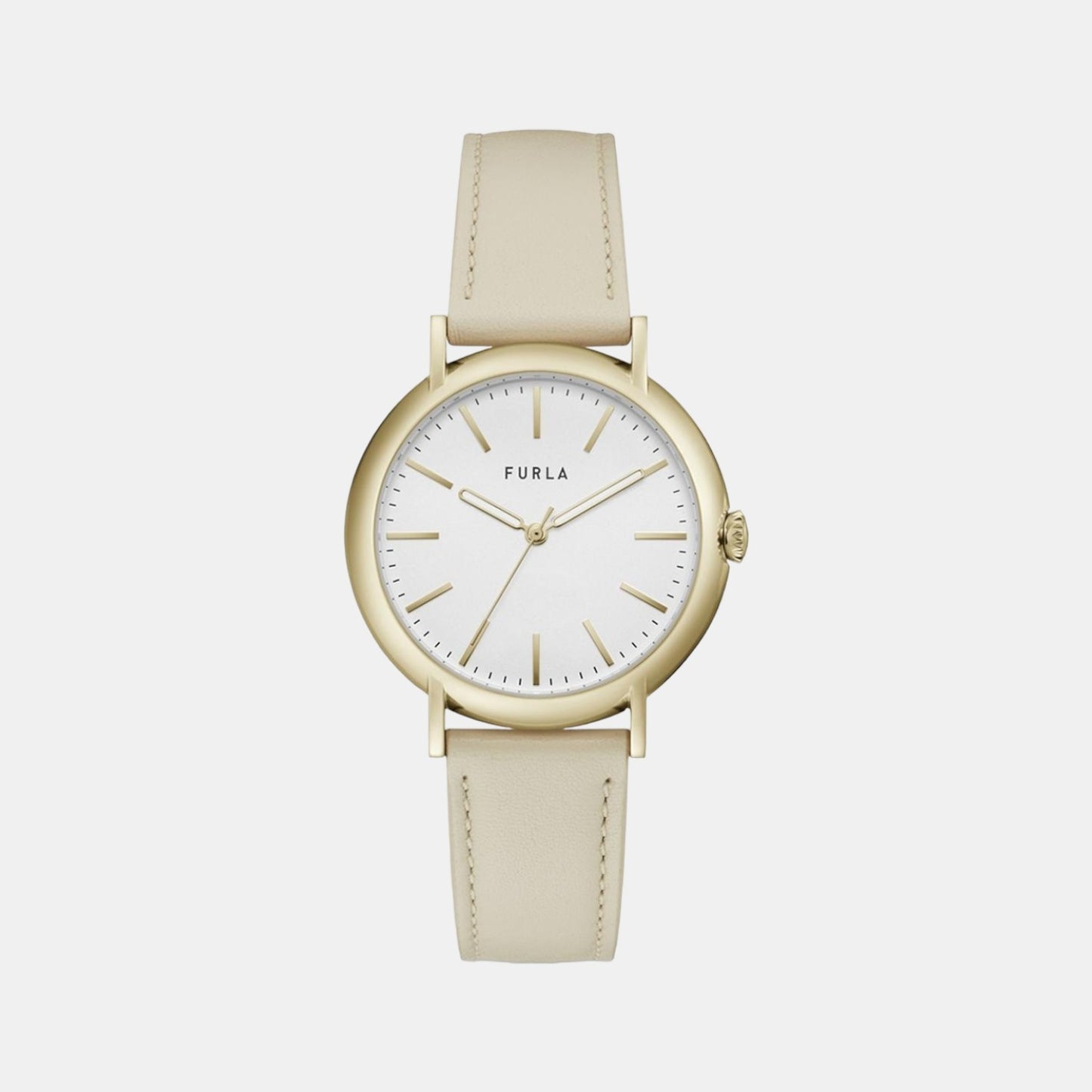 Female Beige Analog Leather Watch WW00023003L2