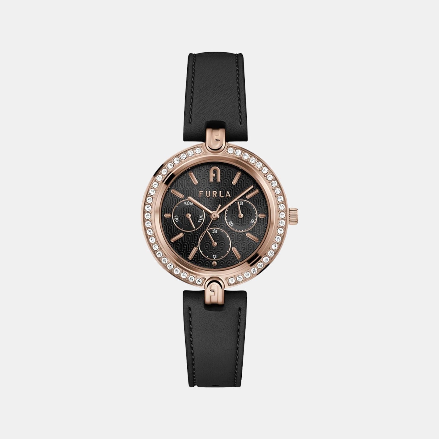 Furla Round Black Chronograph watch