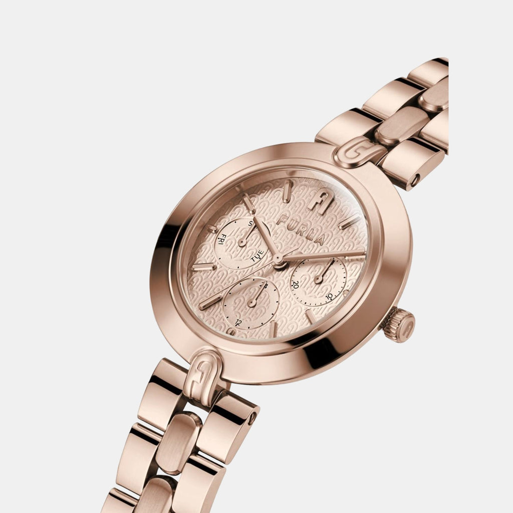 Furla Women Round Rose Gold watch